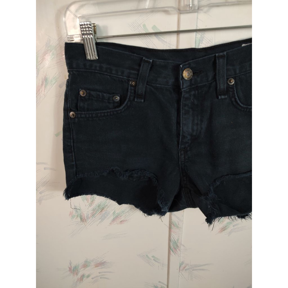 Rag & Bone Black Cut Off Jean Shorts 24 - Picture 2 of 12